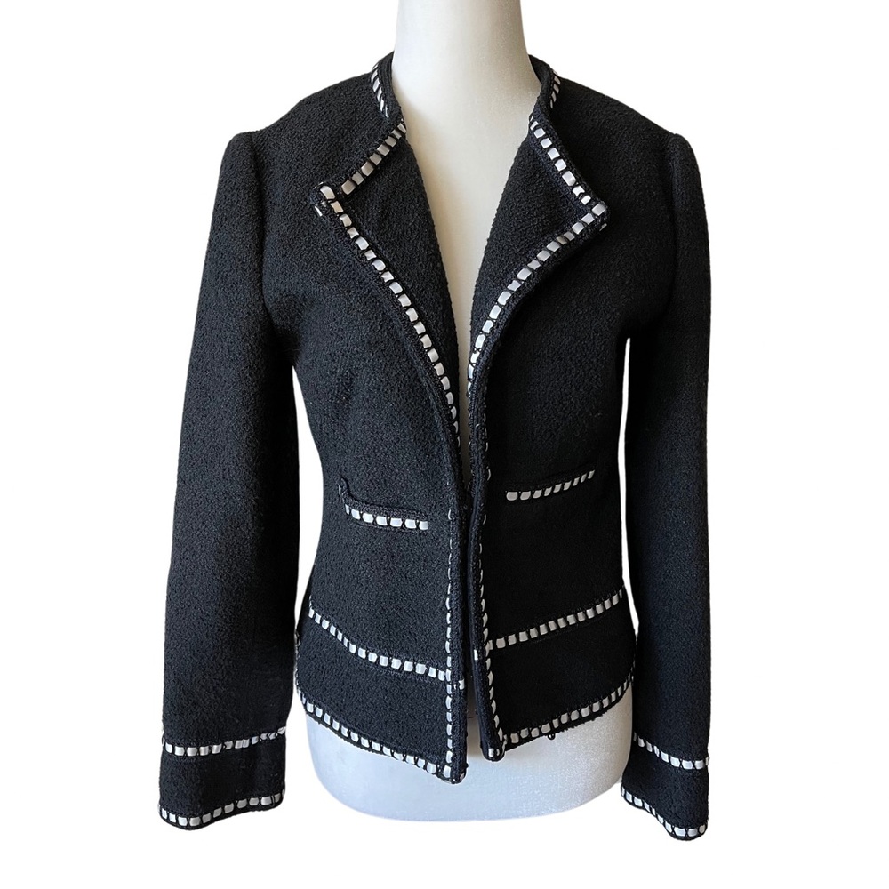 Black boucle blazer
